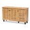 Baxton Studio Winda Modern and Contemporary Oak Brown Finished Wood 3-Door Shoe Cabinet 189-11988-ZORO - alternate 3